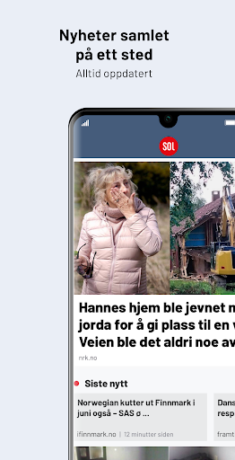 Android application Sol.no - Nyheter screenshort