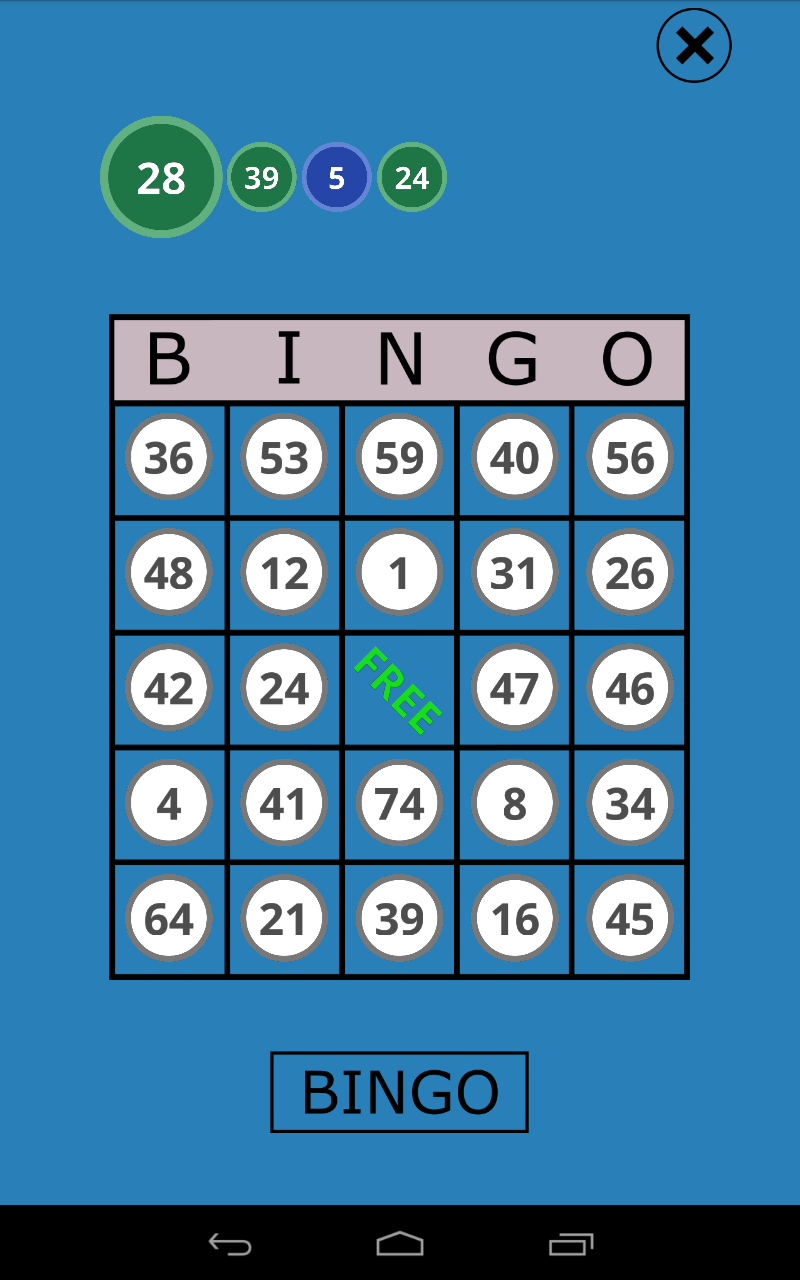 Android application Classic Bingo Touch screenshort