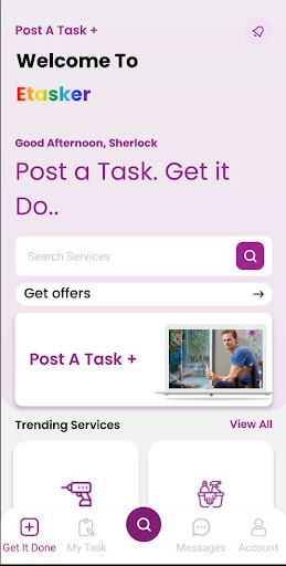 Android application Etasker screenshort