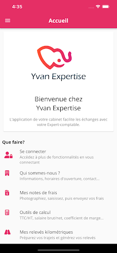 Android application Yvan Expertise screenshort