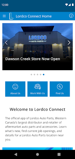 Android application Lordco Connect screenshort