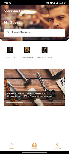 Android application The Man Salon Mobile screenshort
