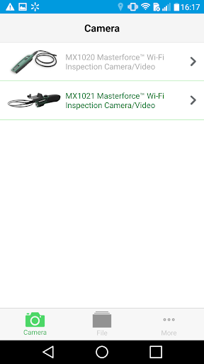 Screenshot of Masterforce Inspection Camera