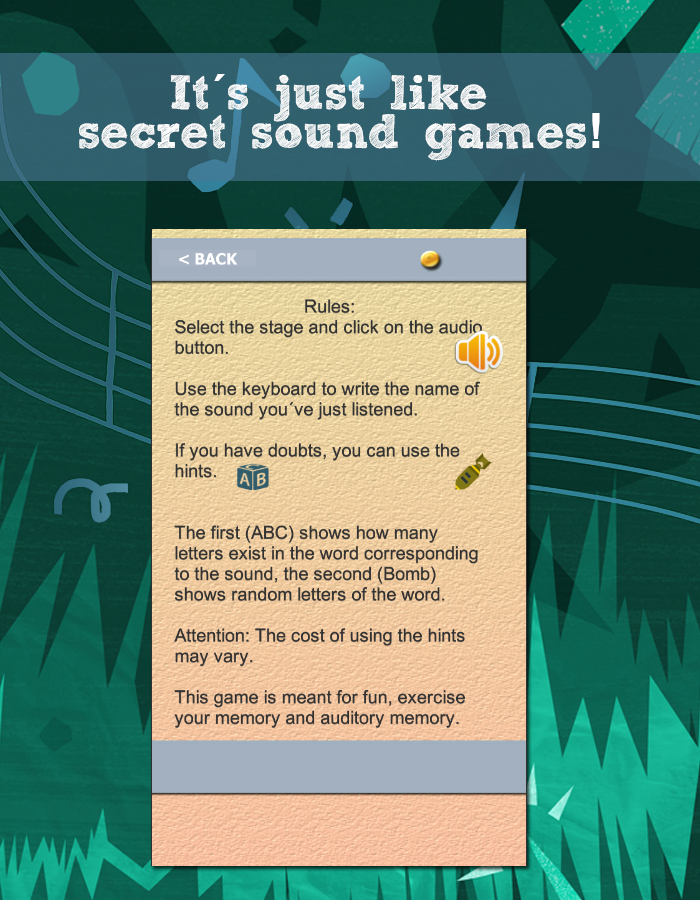 Android application Brain games - Auditory Memory screenshort