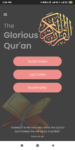 Android application The Glorious Qur'an screenshort