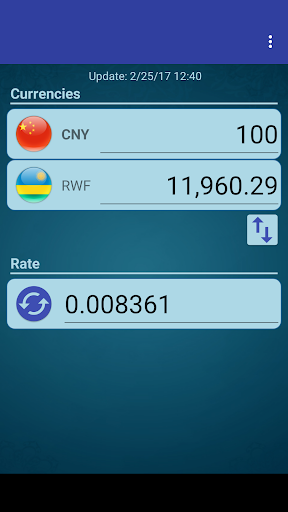 Android application Chinese Yuan x Rwanda Franc screenshort