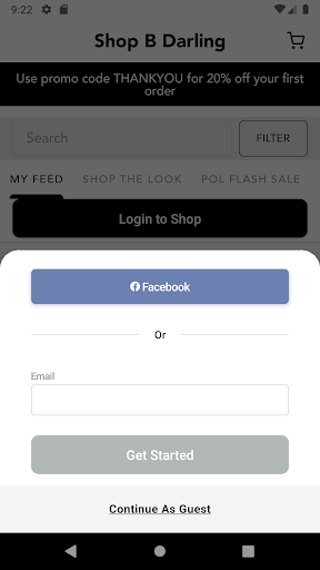 Android application Shop B Darling screenshort