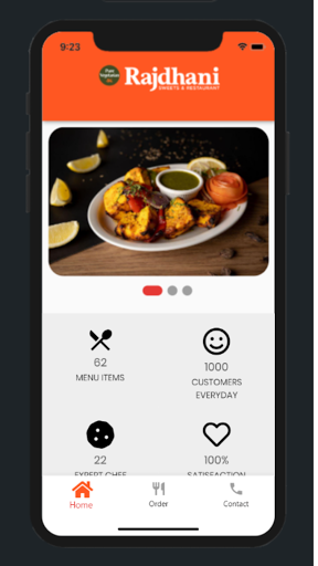 Android application Rajdhani Sweets and Restaurant screenshort