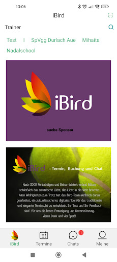 iBird Termin Buchung and Chat