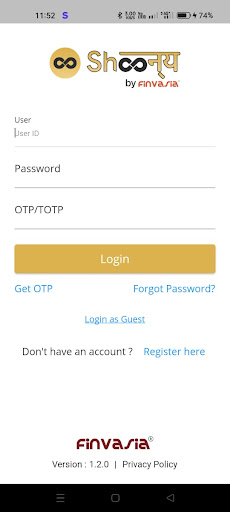 Android application SHOONYA BASIC screenshort