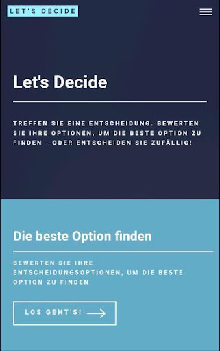 Android application Let's Decide screenshort