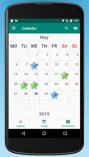 Android application Calendar screenshort