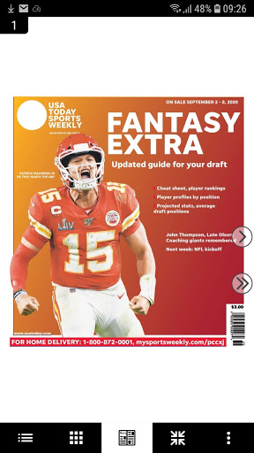 Screenshot of USA TODAY Sports Weekly