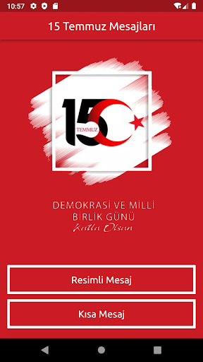 Android application 15 Temmuz Mesajları screenshort