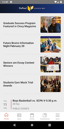 Android application DePaul Cristo Rey screenshort