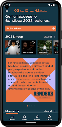 Android application Sandbox Festival screenshort