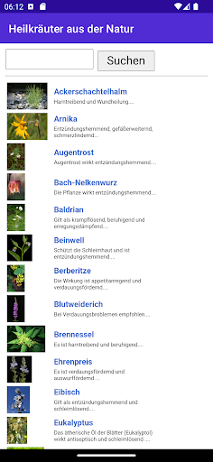 Android application Heilkräuter aus der Natur screenshort