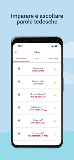 Android application Impara Tedesco screenshort