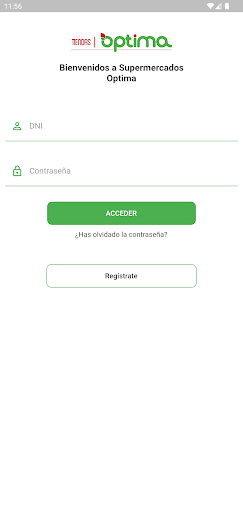 Android application Tiendas Optima screenshort