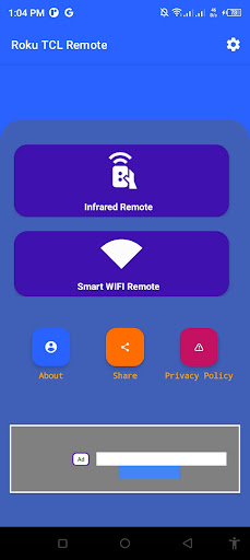 Android application universal remote for Roku tv screenshort