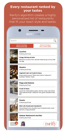 Rarify Recommendations Screen 2