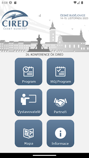 Android application ČK CIRED 2023 screenshort