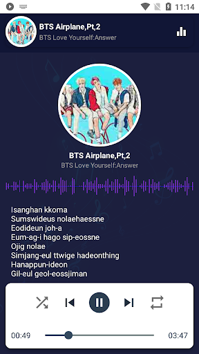 K Pop Full Lirik Screen 2