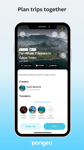 Pangea - Share Travel Plans Screen 3
