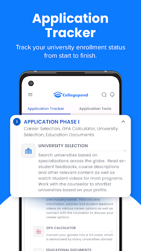 Android application Collegepond Study Abroad screenshort