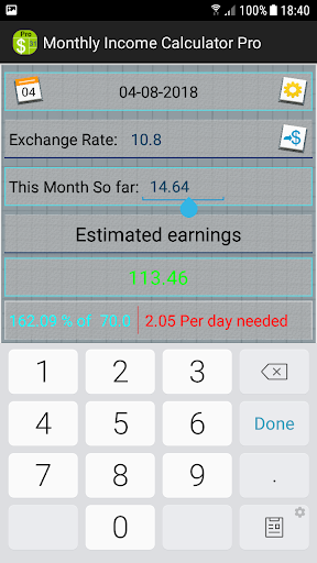 Android application Monthly Income Calculator Pro screenshort