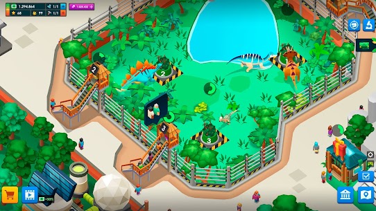 Idle Dinosaur Park Tycoon v0.9.3 Mod Apk (Unlimited Money/Theme Park) Free For Android 5