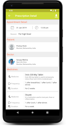 Screenshot of Kare Patient