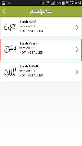 Surah Yaasin - Plugin Screen 3