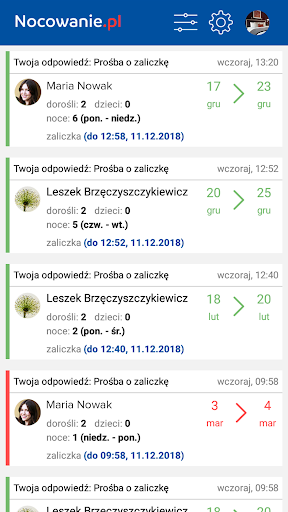 Android application Nocowanie.pl - Dla Gospodarzy screenshort