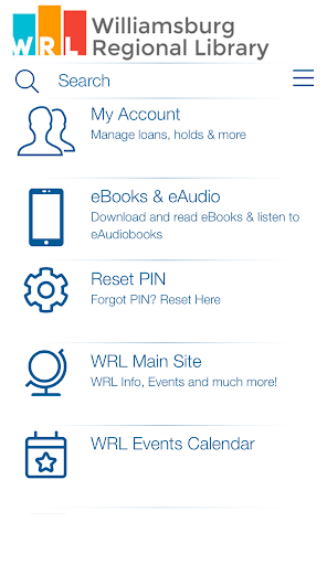 Android application Williamsburg Regional Library screenshort