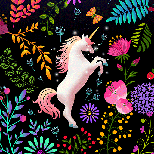 Unicorn in Forest - Wallpaper logo