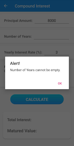 Android application Interest Calculator screenshort