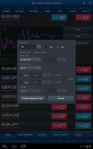 FXCM Trading Station Tablet Screen 3