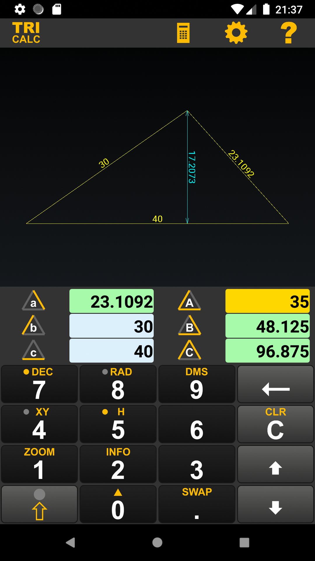 Android application TRI CALC [ Phone / Tablet ] screenshort