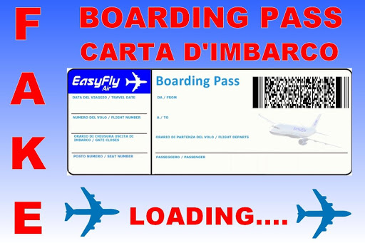 Android application scherzo carta d'imbarco aereo screenshort