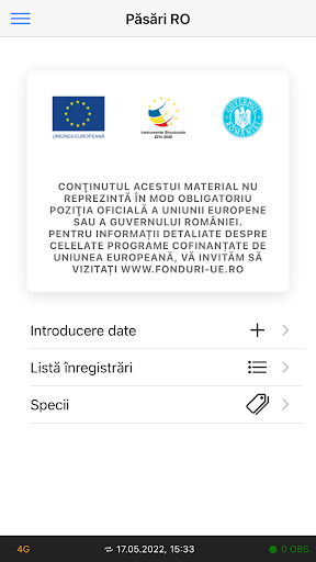 Android application PăsăriRO screenshort