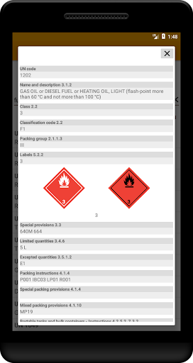 ADR Dangerous goods Screen 2