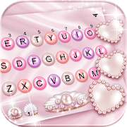 Pink Pearl Luxury Heart Keyboard Theme