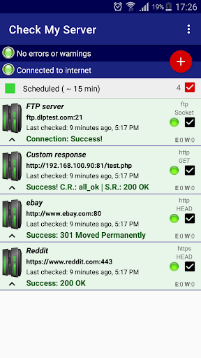 Android application Check My Server screenshort