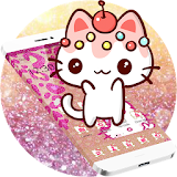 Pink Glitter Kitty Bowknot Theme icon