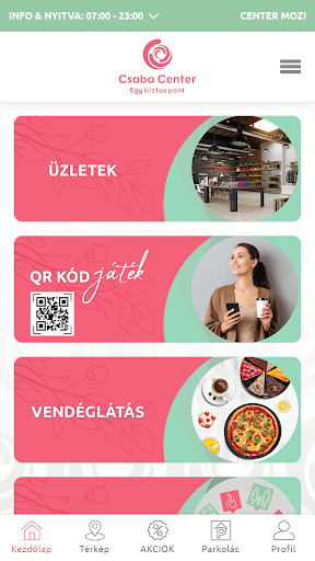Android application Csaba Center screenshort