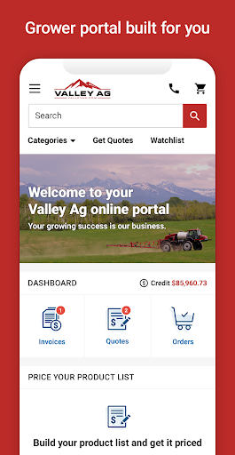 Android application Valley Agronomics screenshort
