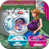 princess laundry - game Pregnant Mommy icon