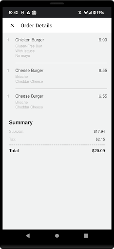 Mobile Ordering Demo App