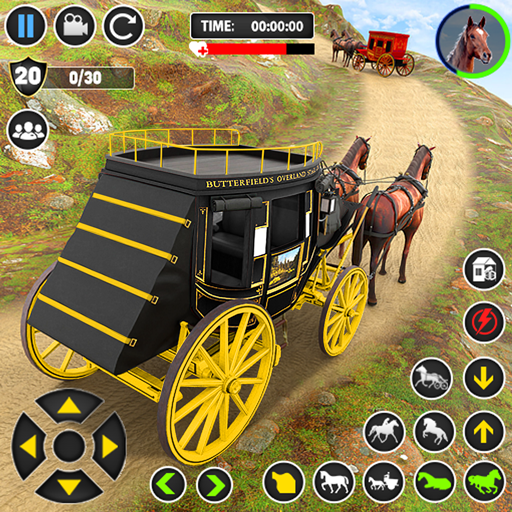 Horse Cart Transport Taxi Game Logo